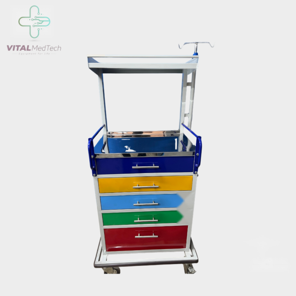 Crash Trolley Metal With Multi Lockable Drawers medical equipment Pakistan | VITAL MedTech