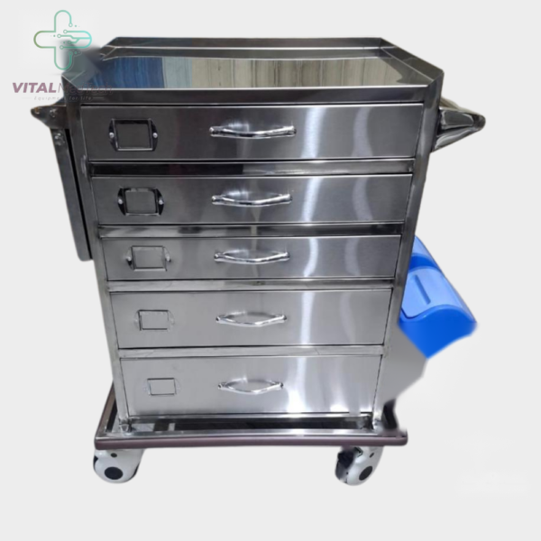 Crash Trolley Stainless steel medical equipment Pakistan | VITAL MedTech